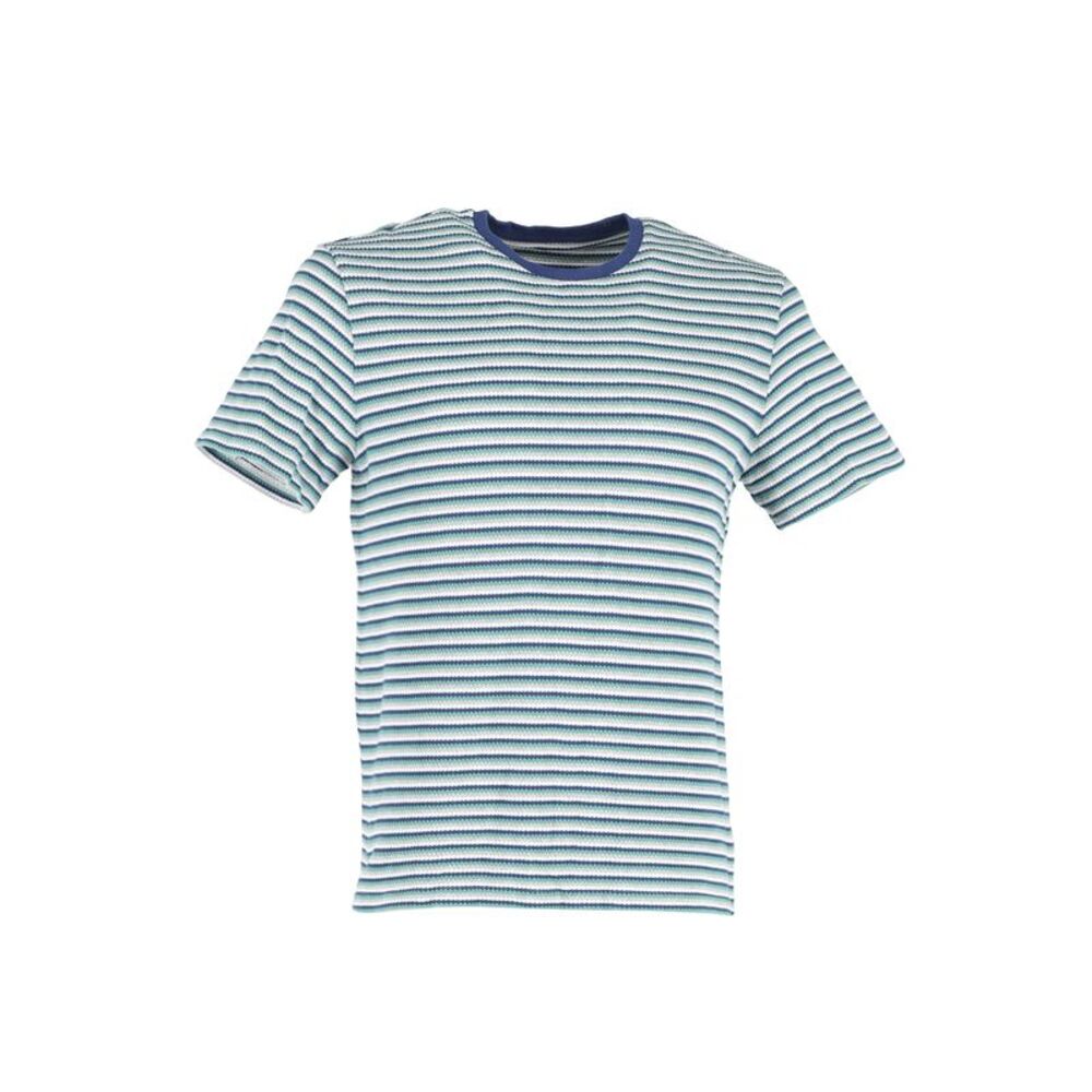 Mr P. Double-Faced Striped Crochet-Effect Jersey T-Shirt in Multicolor Cotton